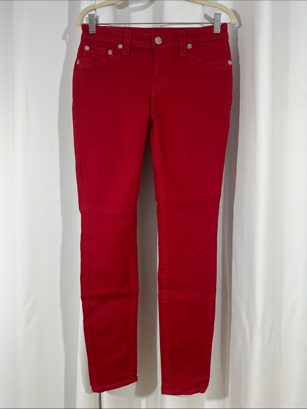 True Religion Red Skinny Jeans Women's Size 28 Stretch Denim